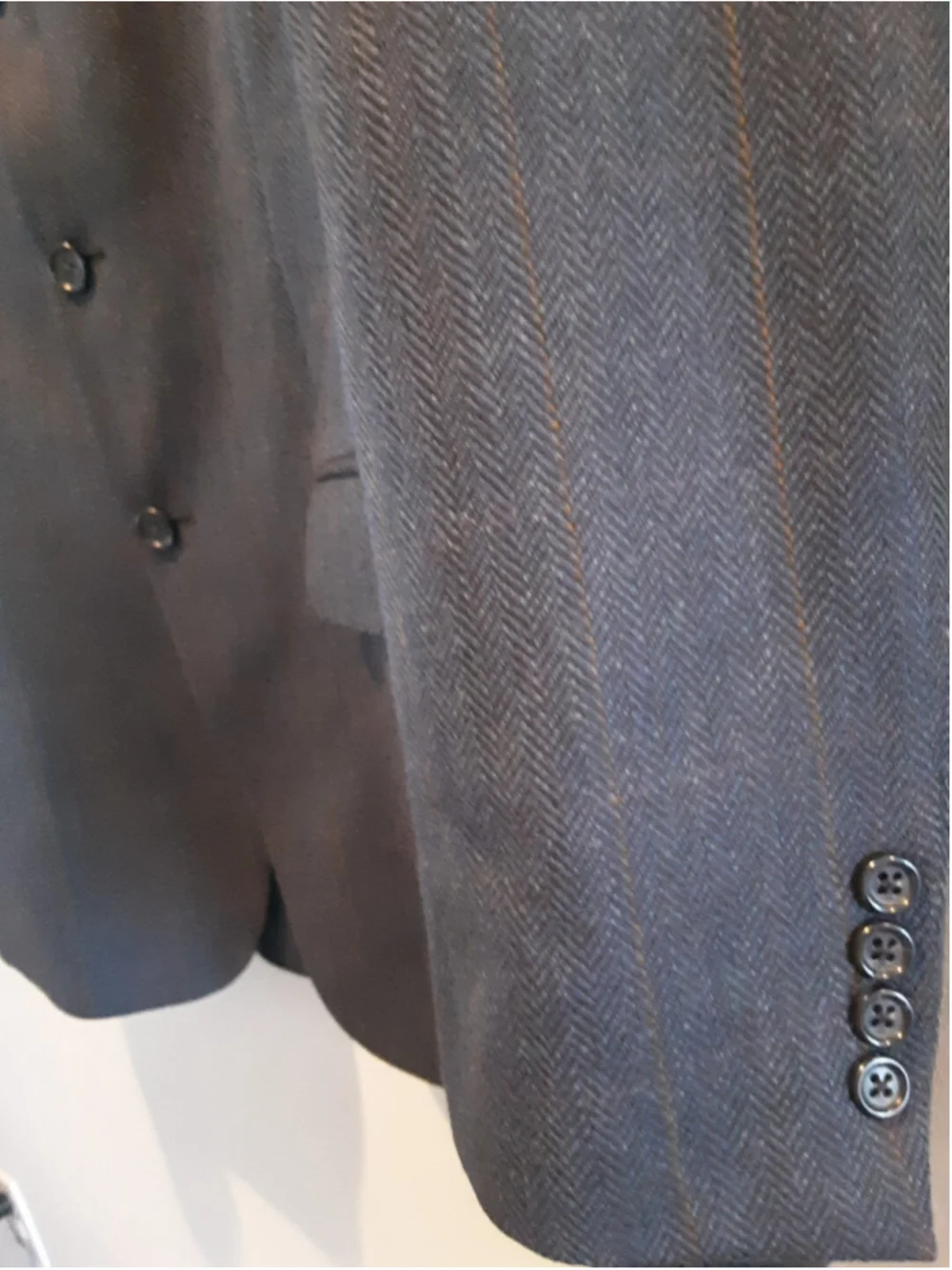 FACONNABLE Sport Coat 41R Model- LAWRENCE Blue Gray Windowpane Double Vent Mint